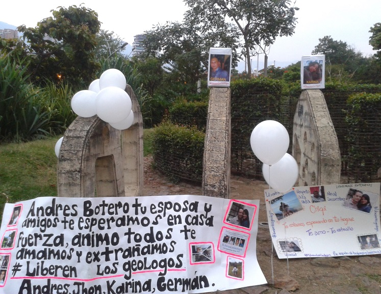 Los cuatro geólogos secuestrados son oriundos de los departamentos de Antioquia, Córdoba, Caldas y Boyacá